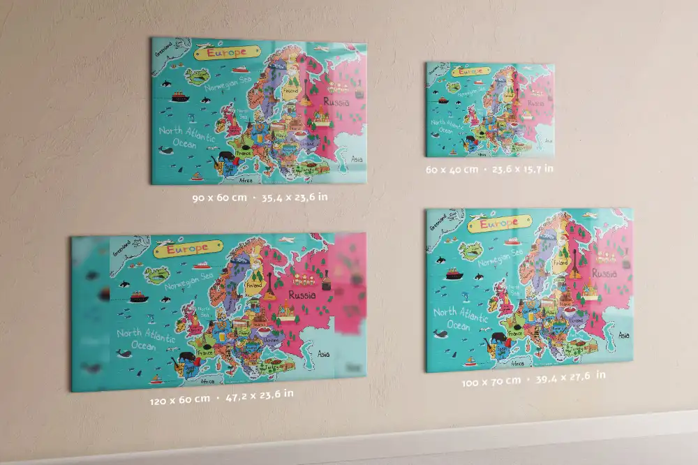 Magnetyczna tablica mapa kontynentu europejskiego
