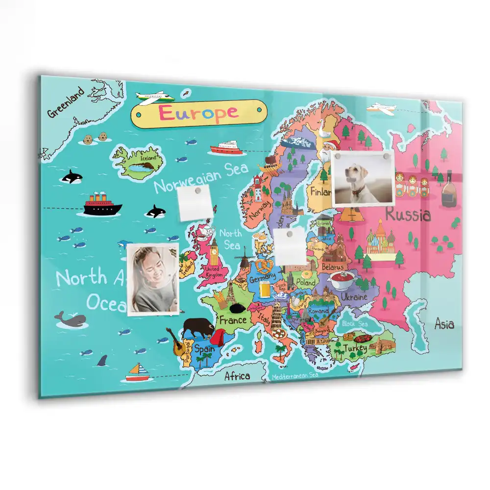 Magnetyczna tablica mapa kontynentu europejskiego
