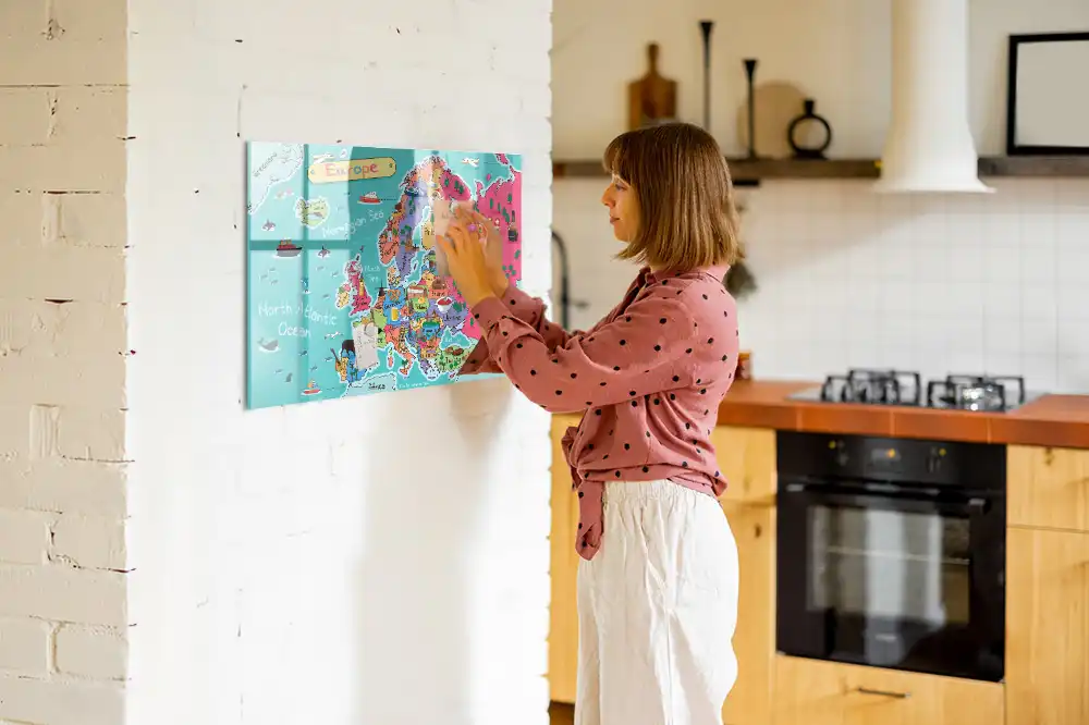 Magnetyczna tablica mapa kontynentu europejskiego