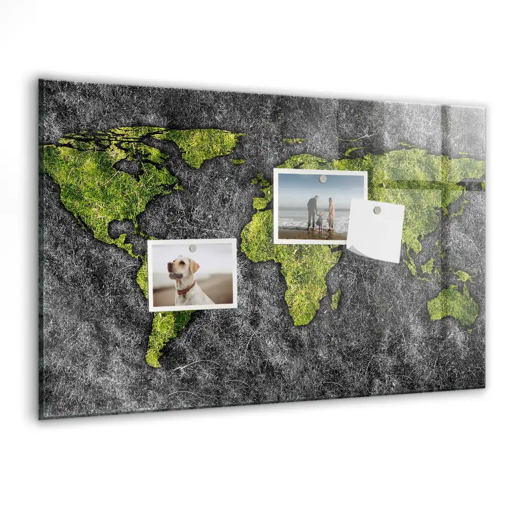 Szklana tablica magnetyczna atlas świata