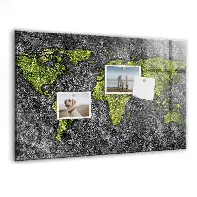 Szklana tablica magnetyczna atlas świata