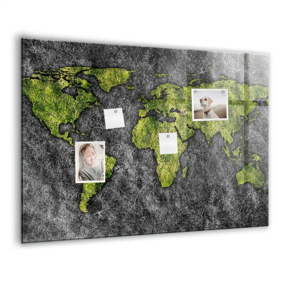 Szklana tablica magnetyczna atlas świata