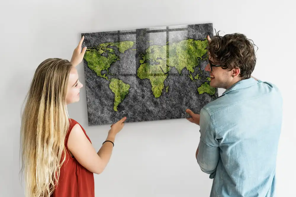 Szklana tablica magnetyczna atlas świata