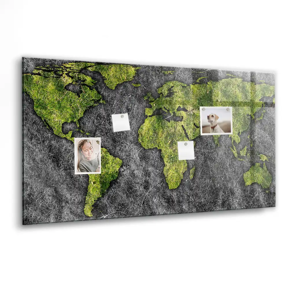 Szklana tablica magnetyczna atlas świata