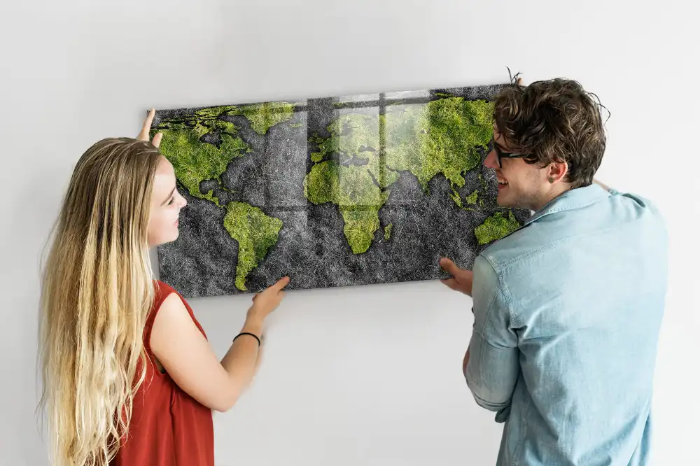 Szklana tablica magnetyczna atlas świata