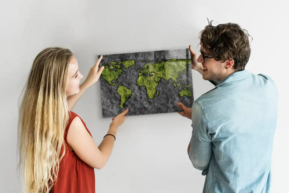 Szklana tablica magnetyczna atlas świata