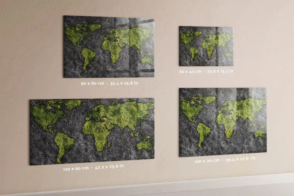 Szklana tablica magnetyczna atlas świata