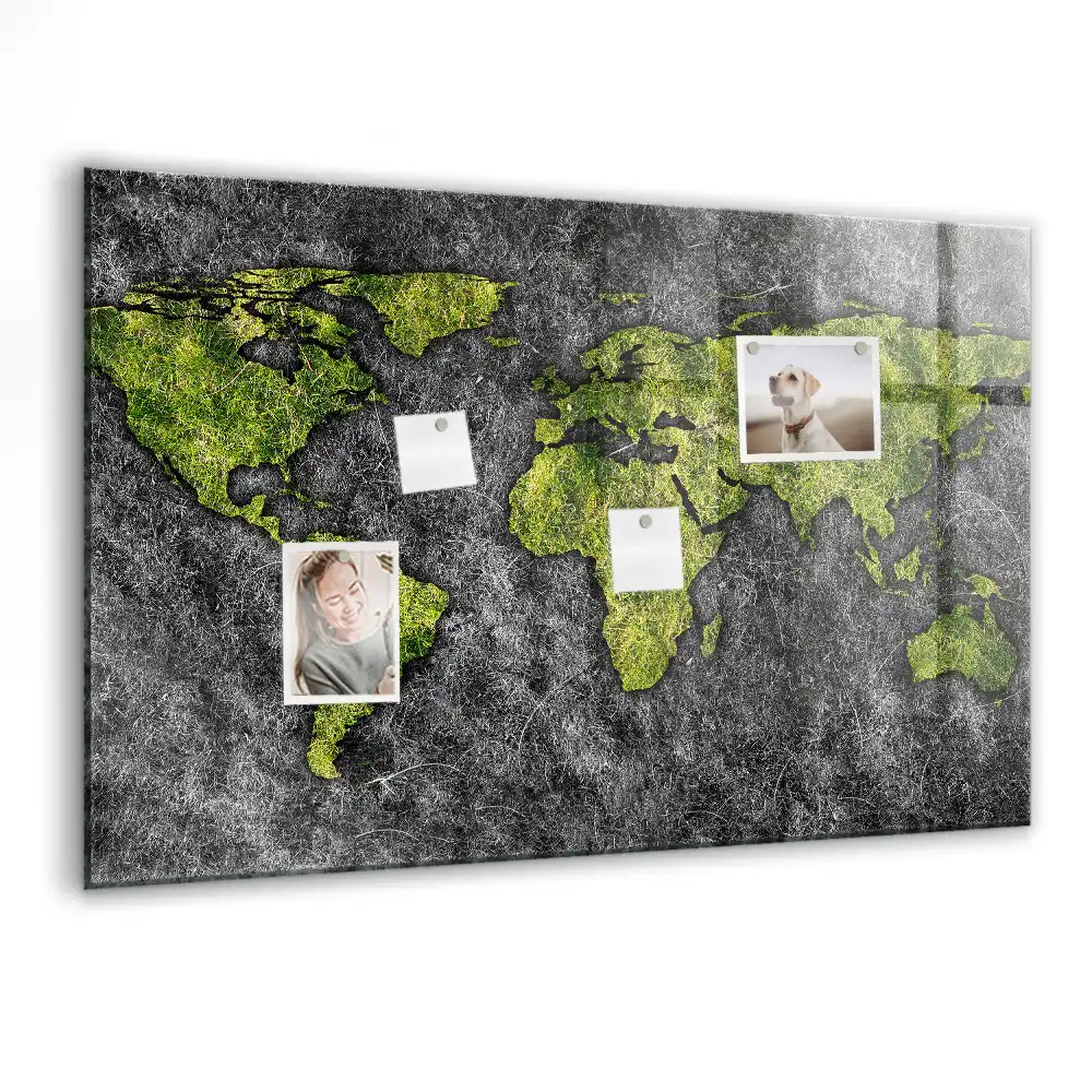 Szklana tablica magnetyczna atlas świata