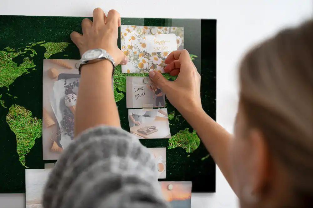 Tablica magnetyczna na ścianę zielona mapa świata