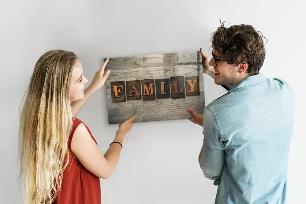 Szklana tablica magnetyczna napis family