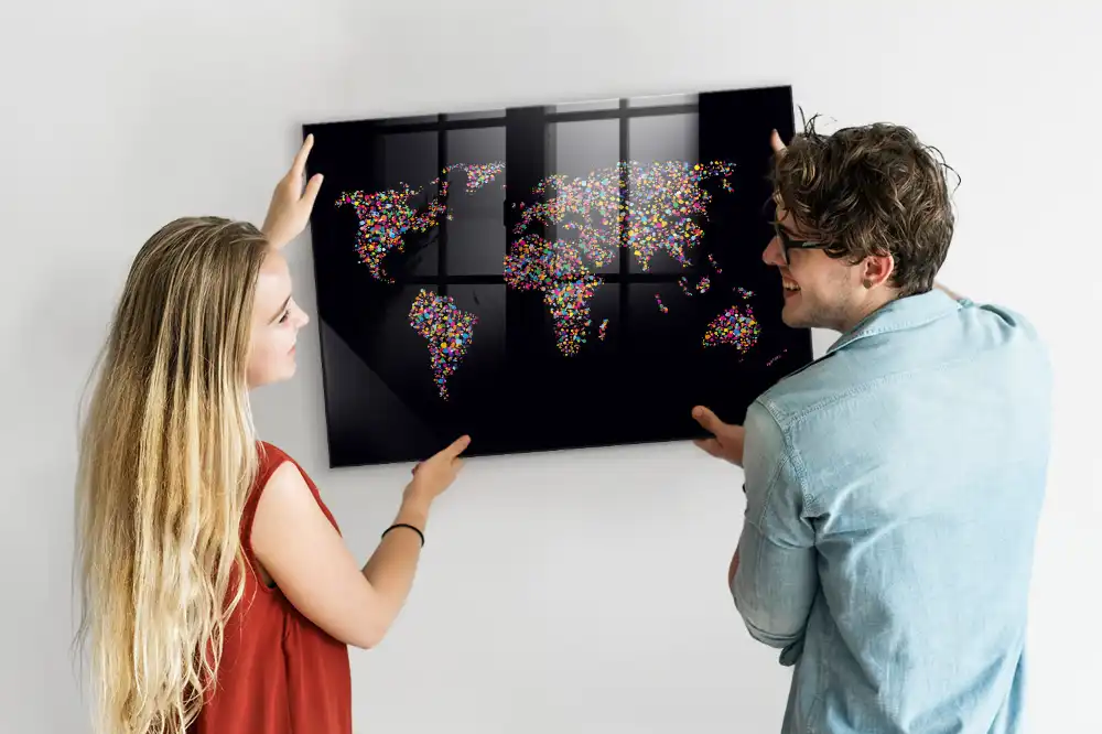 Magnetyczna tablica punktowa mapa świata