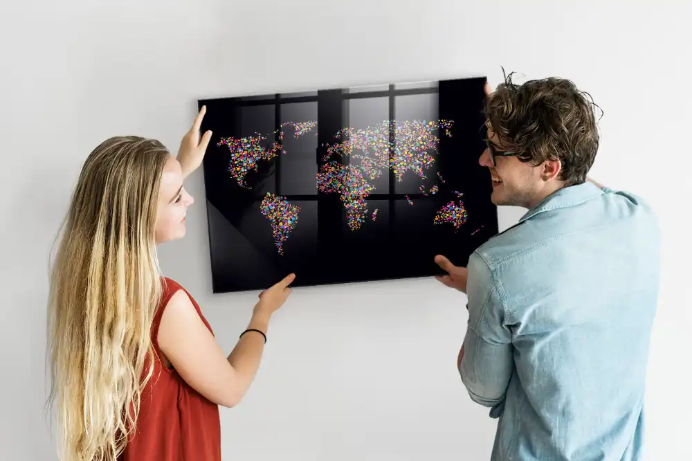 Magnetyczna tablica punktowa mapa świata