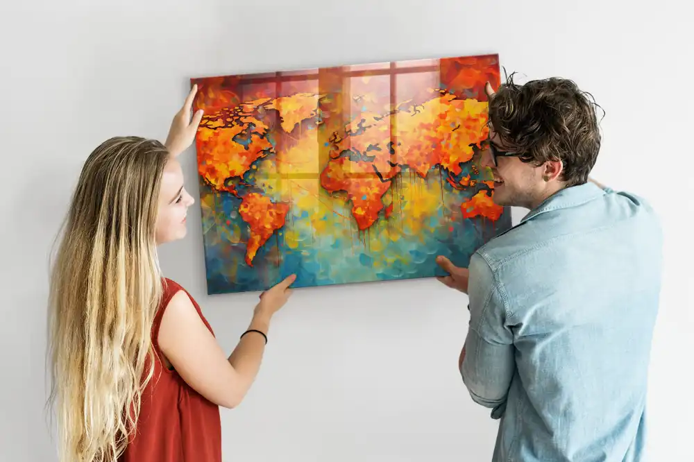 Magnetyczna tablica ozdobna mapa świata