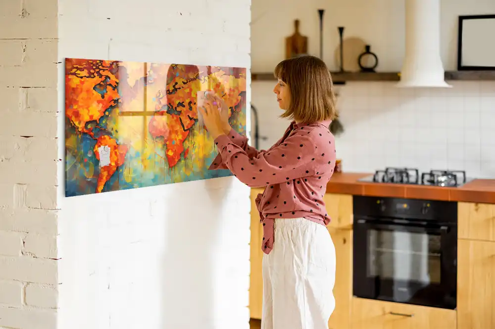 Magnetyczna tablica ozdobna mapa świata