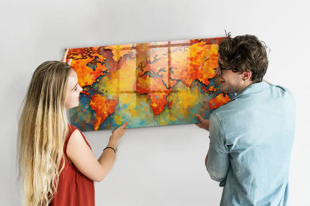 Magnetyczna tablica ozdobna mapa świata