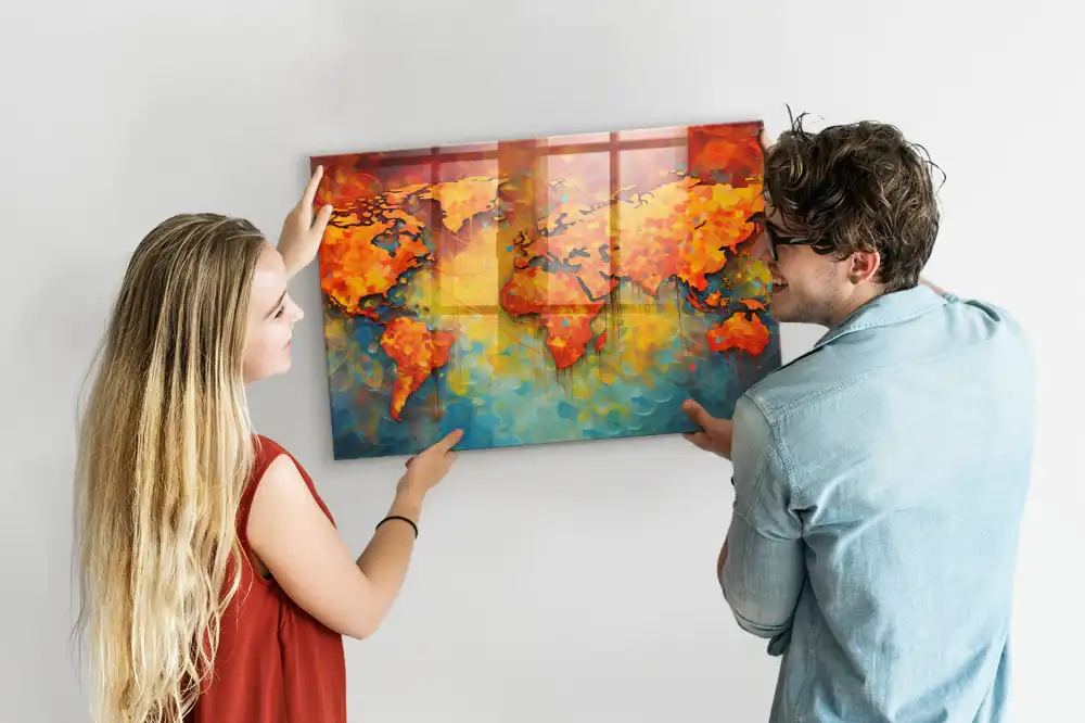 Magnetyczna tablica ozdobna mapa świata