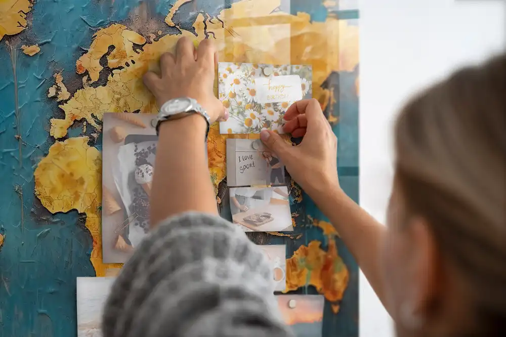 Szklana tablica magnetyczna ozdobna mapa świata