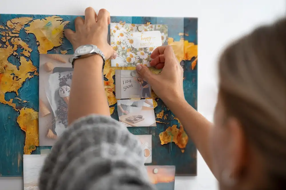 Szklana tablica magnetyczna ozdobna mapa świata