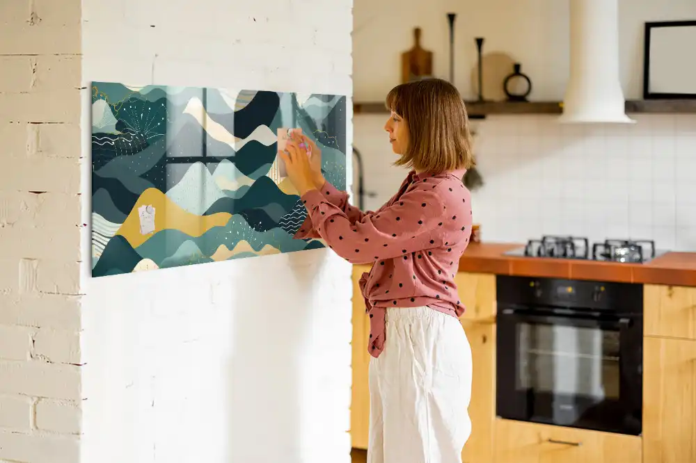 Szklana tablica magnetyczna graficzne góry