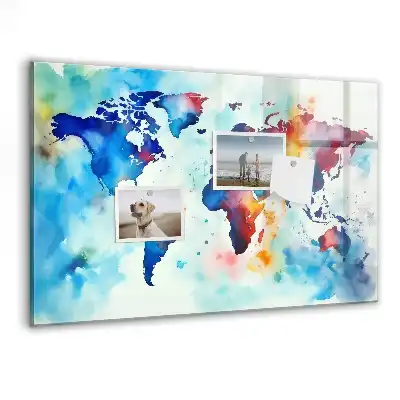 Szklana tablica magnetyczna malowany atlas