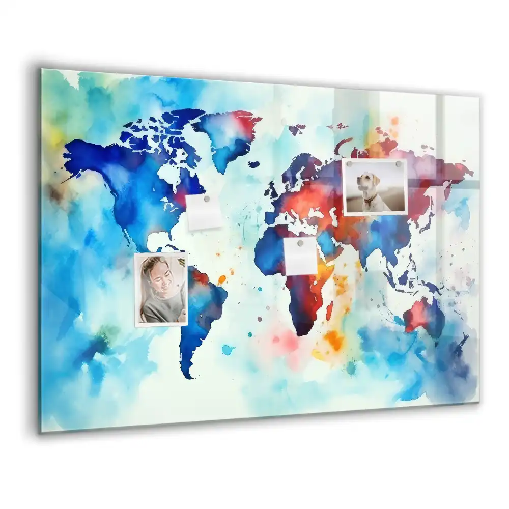 Szklana tablica magnetyczna malowany atlas
