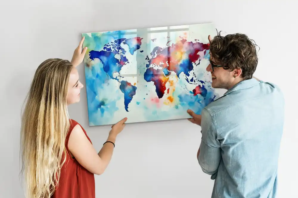 Szklana tablica magnetyczna malowany atlas