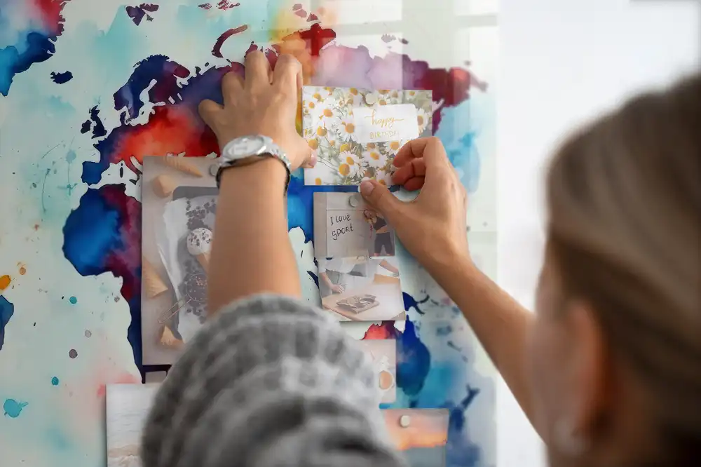 Szklana tablica magnetyczna malowany atlas