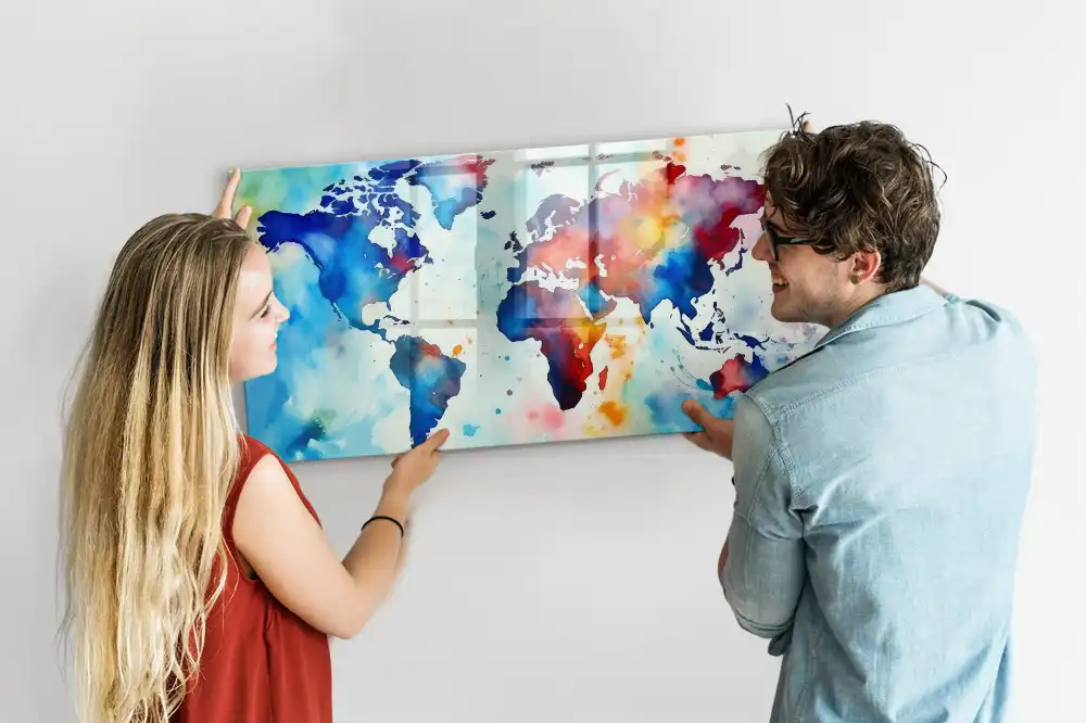Szklana tablica magnetyczna malowany atlas
