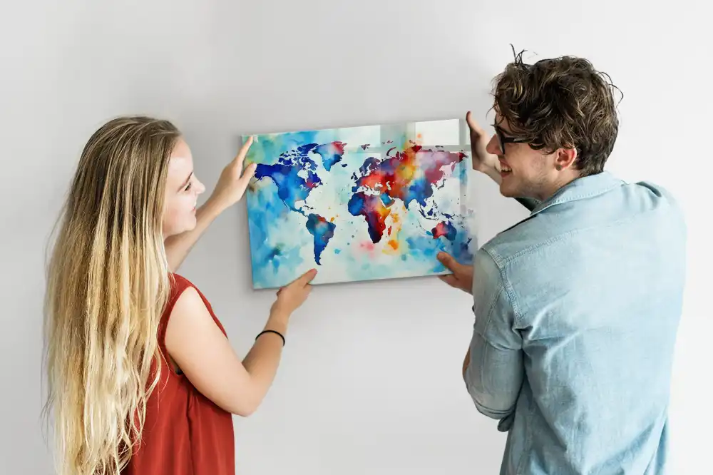 Szklana tablica magnetyczna malowany atlas
