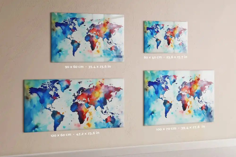 Szklana tablica magnetyczna malowany atlas