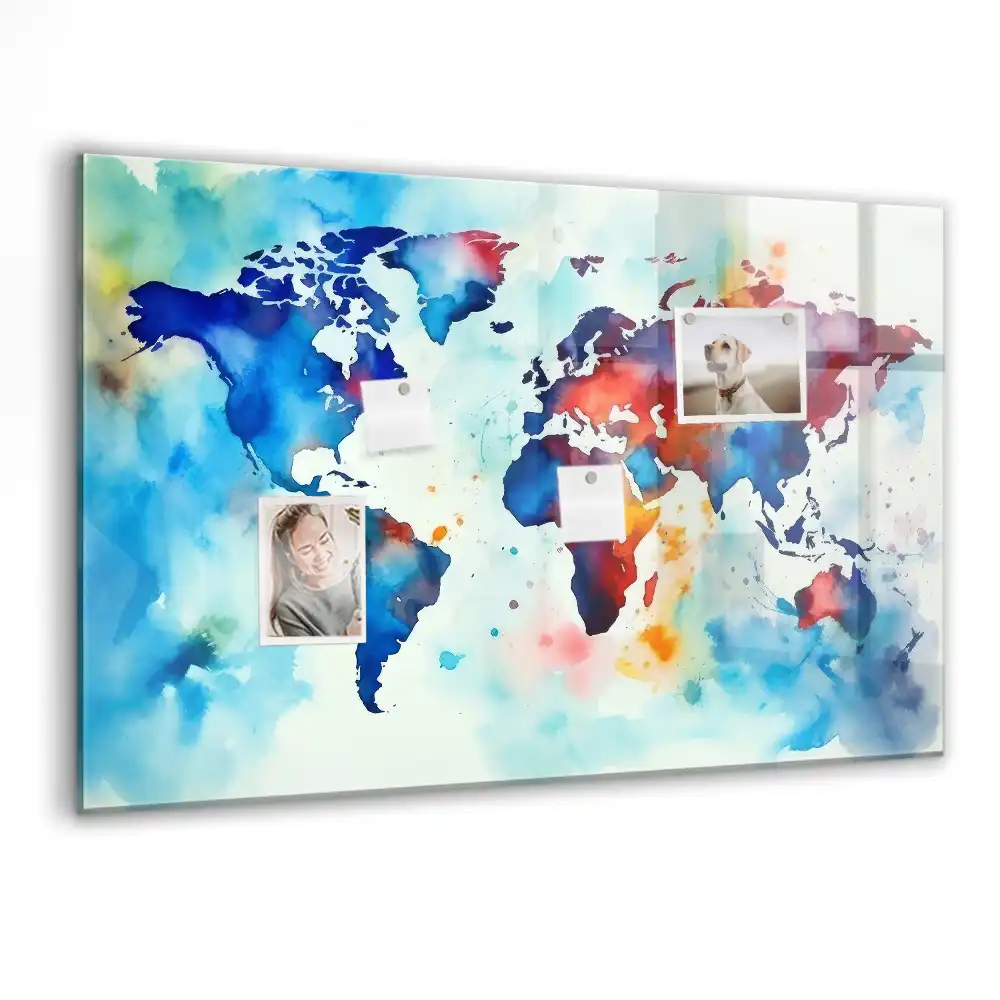 Szklana tablica magnetyczna malowany atlas