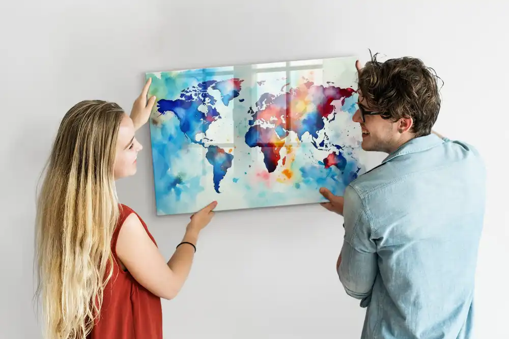 Szklana tablica magnetyczna malowany atlas