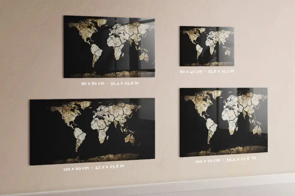 Tablica na magnesy wysuszona mapa świata