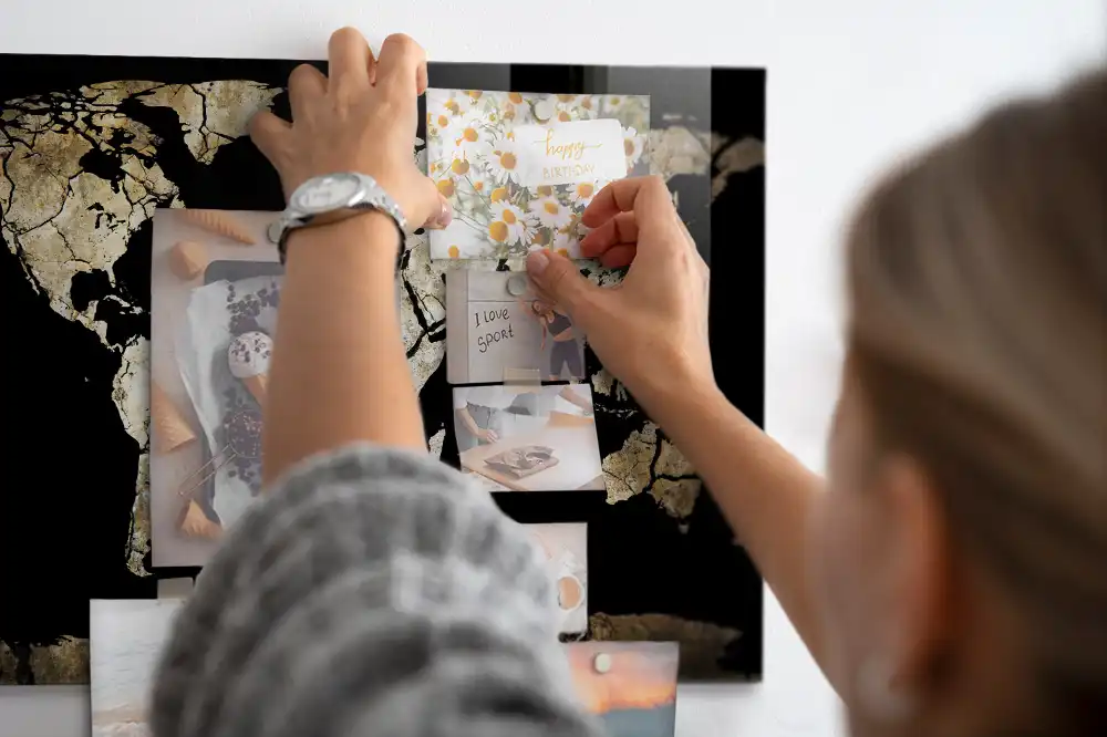 Tablica na magnesy wysuszona mapa świata