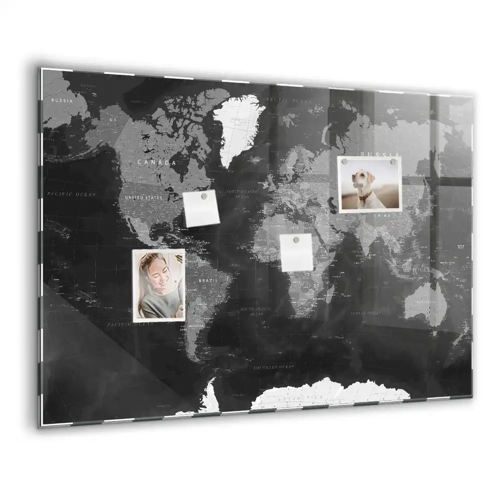 Tablica magnetyczna na ścianę mroczna mapa świata
