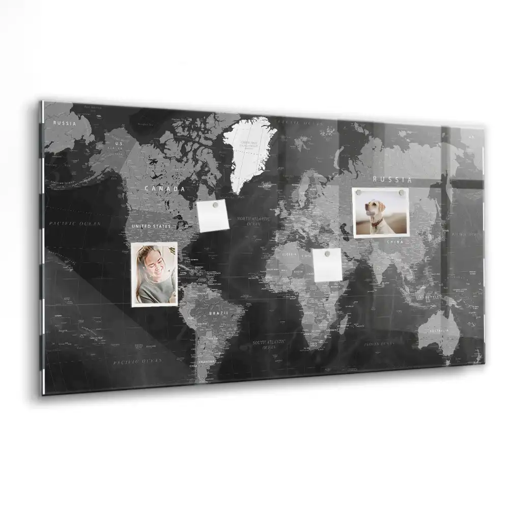 Tablica magnetyczna na ścianę mroczna mapa świata