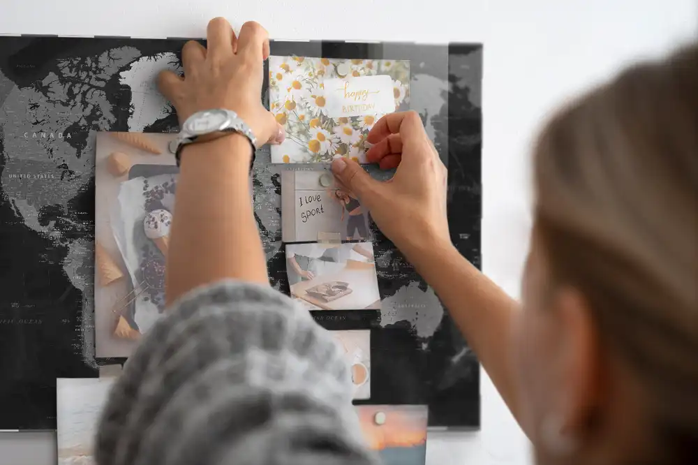 Tablica magnetyczna na ścianę mroczna mapa świata