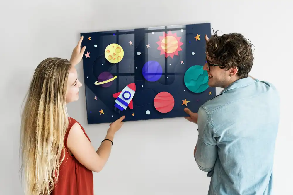 Tablica magnetyczna na ścianę kosmos dla dzieci
