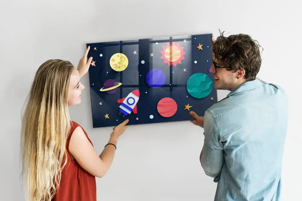 Tablica magnetyczna na ścianę kosmos dla dzieci