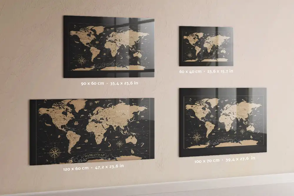 Magnetyczna tablica retro mapa świata