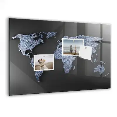 Tablica magnetyczna na ścianę przestrzenna mapa świata