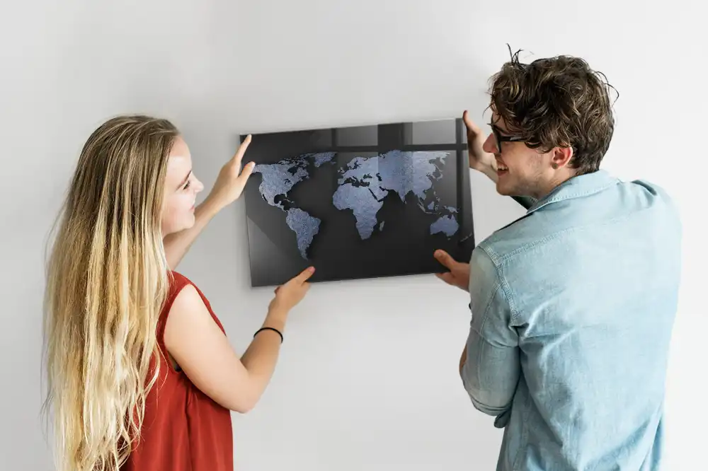 Tablica magnetyczna na ścianę przestrzenna mapa świata