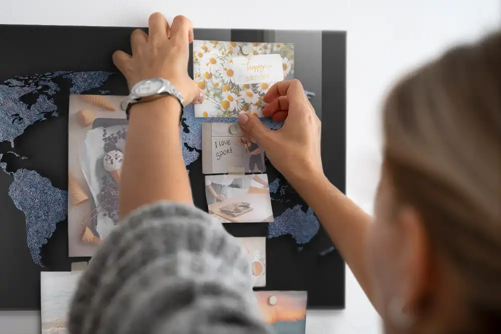 Tablica magnetyczna na ścianę przestrzenna mapa świata