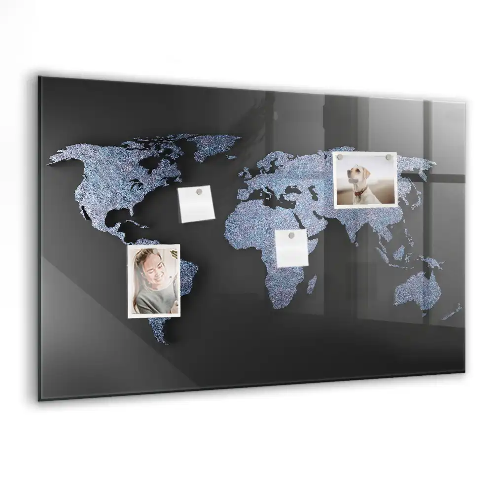 Tablica magnetyczna na ścianę przestrzenna mapa świata