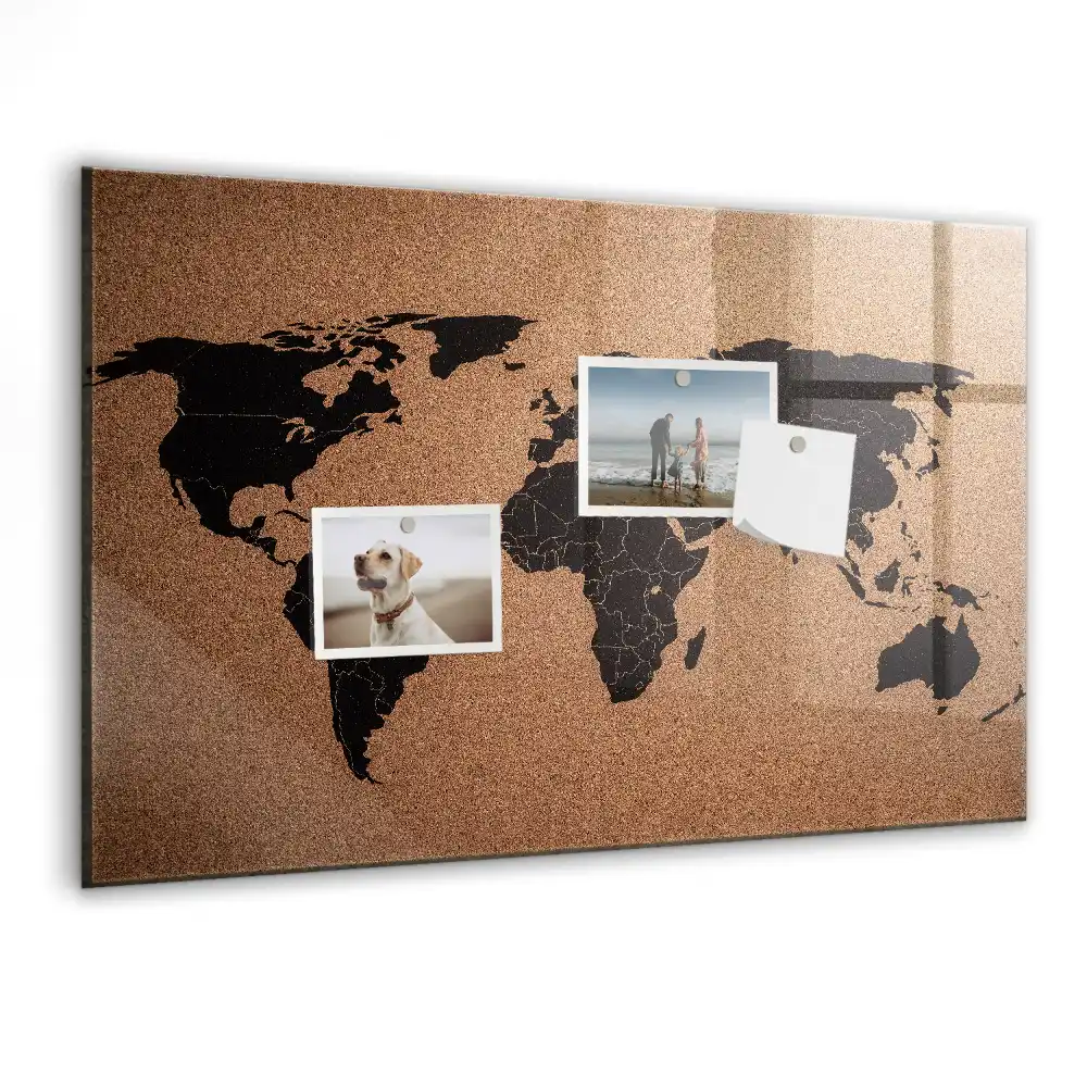 Szklana tablica magnetyczna atlas świata