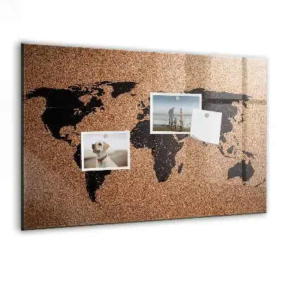 Szklana tablica magnetyczna atlas świata