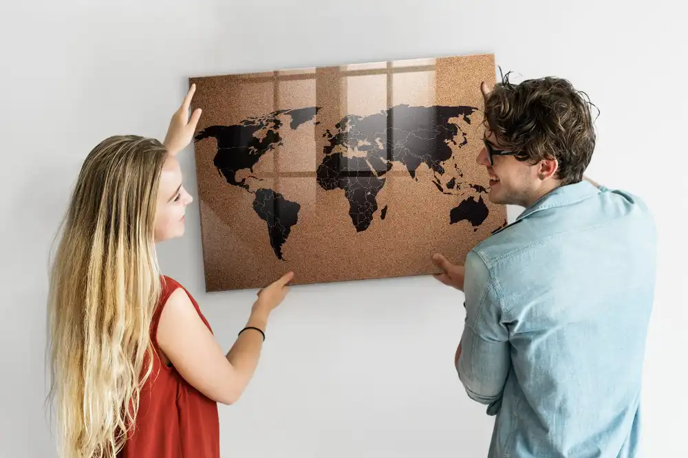 Szklana tablica magnetyczna atlas świata