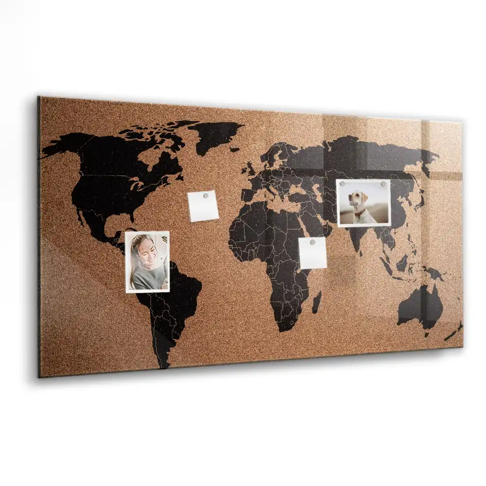 Szklana tablica magnetyczna atlas świata