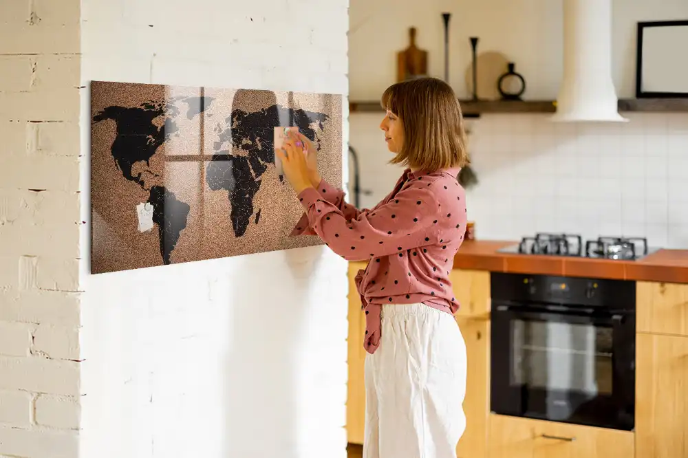 Szklana tablica magnetyczna atlas świata