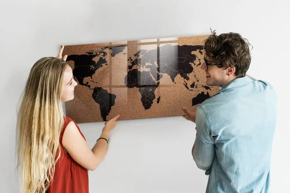 Szklana tablica magnetyczna atlas świata